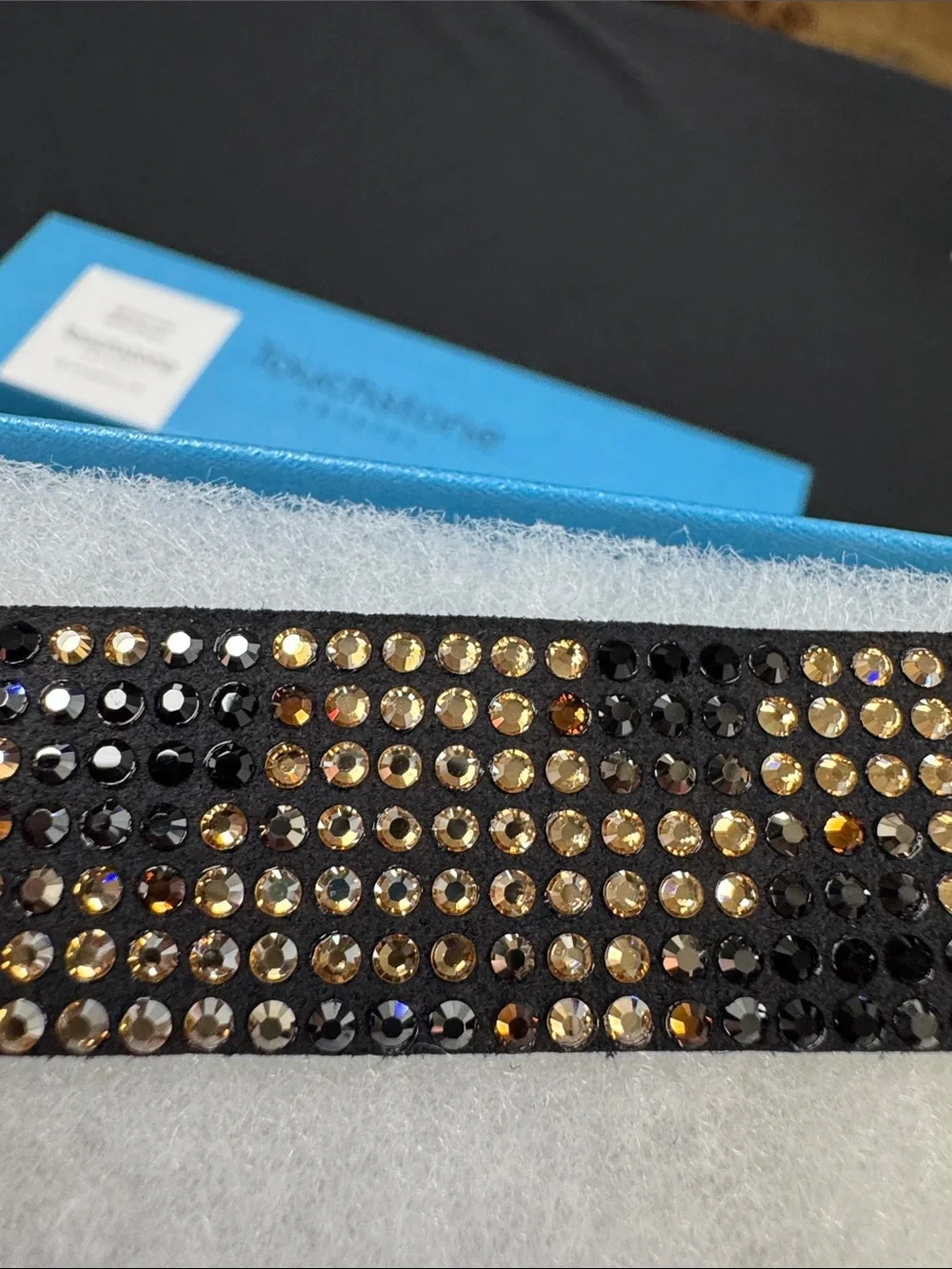 Touchstone Crystal Black Bracelet with Gold and Black Crystals